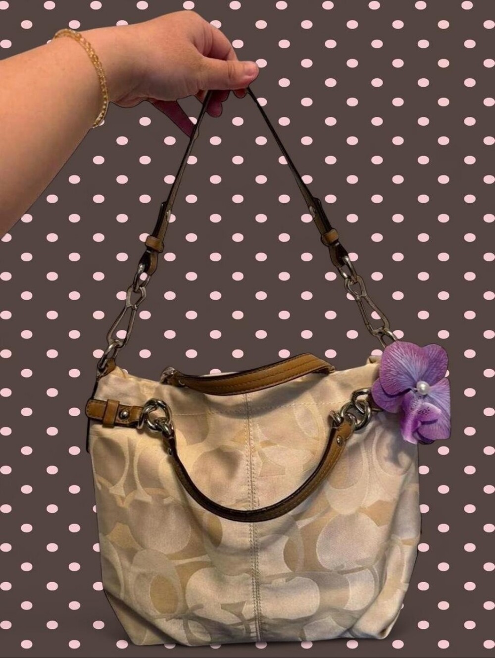 COACH Brooke Signature Jacquard Hobo Hand Shoulder Bag